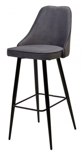 Барный стул NEPAL-BAR СЕРЫЙ #27, велюр/ черный каркас (H=78cm) М-City в Каменске-Уральском - kamensk-uralskiy.mebel-74.com | фото