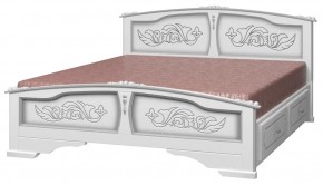 ЕЛЕНА Кровать из массива 1400 (Белый жемчуг) с 2-мя ящиками в Каменске-Уральском - kamensk-uralskiy.mebel-74.com | фото