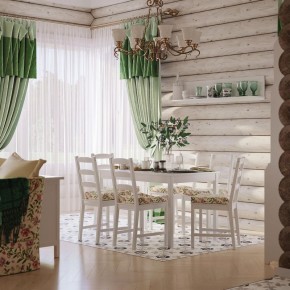 Комлект Вествик обеденный стол и четыре стула, массив сосны, цвет белый в Каменске-Уральском - kamensk-uralskiy.mebel-74.com | фото