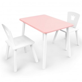 Комплект детской мебели стол и два стула Корона  (Розовый/Белый/Белый) в Каменске-Уральском - kamensk-uralskiy.mebel-74.com | фото