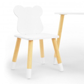 Комплект детской мебели стол и два стула Мишутка (Белый/Белый/Береза) в Каменске-Уральском - kamensk-uralskiy.mebel-74.com | фото
