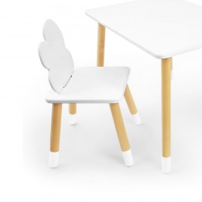 Комплект детской мебели стол и два стула Облачко (Белый/Белый/Береза) в Каменске-Уральском - kamensk-uralskiy.mebel-74.com | фото