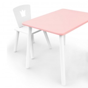 Комплект детской мебели стол и стул Корона (Розовый/Белый/Белый) в Каменске-Уральском - kamensk-uralskiy.mebel-74.com | фото
