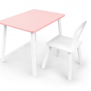 Комплект детской мебели стол и стул Корона (Розовый/Белый/Белый) в Каменске-Уральском - kamensk-uralskiy.mebel-74.com | фото