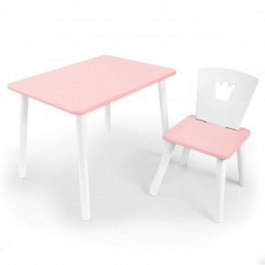 Комплект детской мебели стол и стул Корона (Розовый/Розовый/Белый) в Каменске-Уральском - kamensk-uralskiy.mebel-74.com | фото