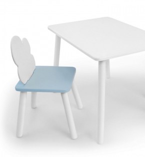 Комплект детской мебели стол и стул Облачко (Белый/Голубой/Белый) в Каменске-Уральском - kamensk-uralskiy.mebel-74.com | фото