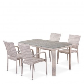 Комплект плетеной мебели T256C/Y376C-W85 Latte (4+1) + подушки на стульях в Каменске-Уральском - kamensk-uralskiy.mebel-74.com | фото