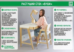 Комплект растущий стол и стул с чехлом 38 попугаев «Вуди» (Белый, Белый, Беж) в Каменске-Уральском - kamensk-uralskiy.mebel-74.com | фото