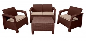 Комплект уличной мебели Yalta Premium Terrace Set (Ялта) шоколадый (+подушки под спину) в Каменске-Уральском - kamensk-uralskiy.mebel-74.com | фото