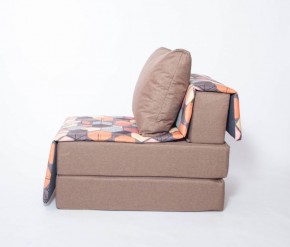 Кресло-кровать бескаркасное Харви (коричневый-геометрия браун) в Каменске-Уральском - kamensk-uralskiy.mebel-74.com | фото