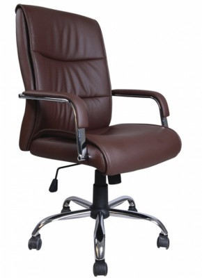 Кресло офисное BRABIX "Space EX-508" (экокожа, хром, коричневое) 531164 в Каменске-Уральском - kamensk-uralskiy.mebel-74.com | фото