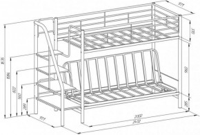 Кровать двухъярусная с диваном "Мадлен-3" (Белый/Фиолетовы) в Каменске-Уральском - kamensk-uralskiy.mebel-74.com | фото
