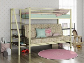 Кровать двухъярусная с диваном "Мадлен-3" (Белый/Фиолетовы) в Каменске-Уральском - kamensk-uralskiy.mebel-74.com | фото