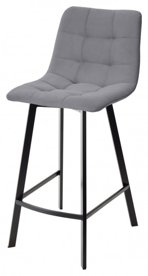 Полубарный стул CHILLI-QB SQUARE серый #27, велюр / черный каркас (H=66cm) М-City в Каменске-Уральском - kamensk-uralskiy.mebel-74.com | фото