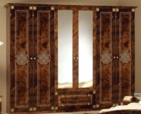 Шкаф 6-и дверный с зеркалами (02.146) Рома (орех) в Каменске-Уральском - kamensk-uralskiy.mebel-74.com | фото